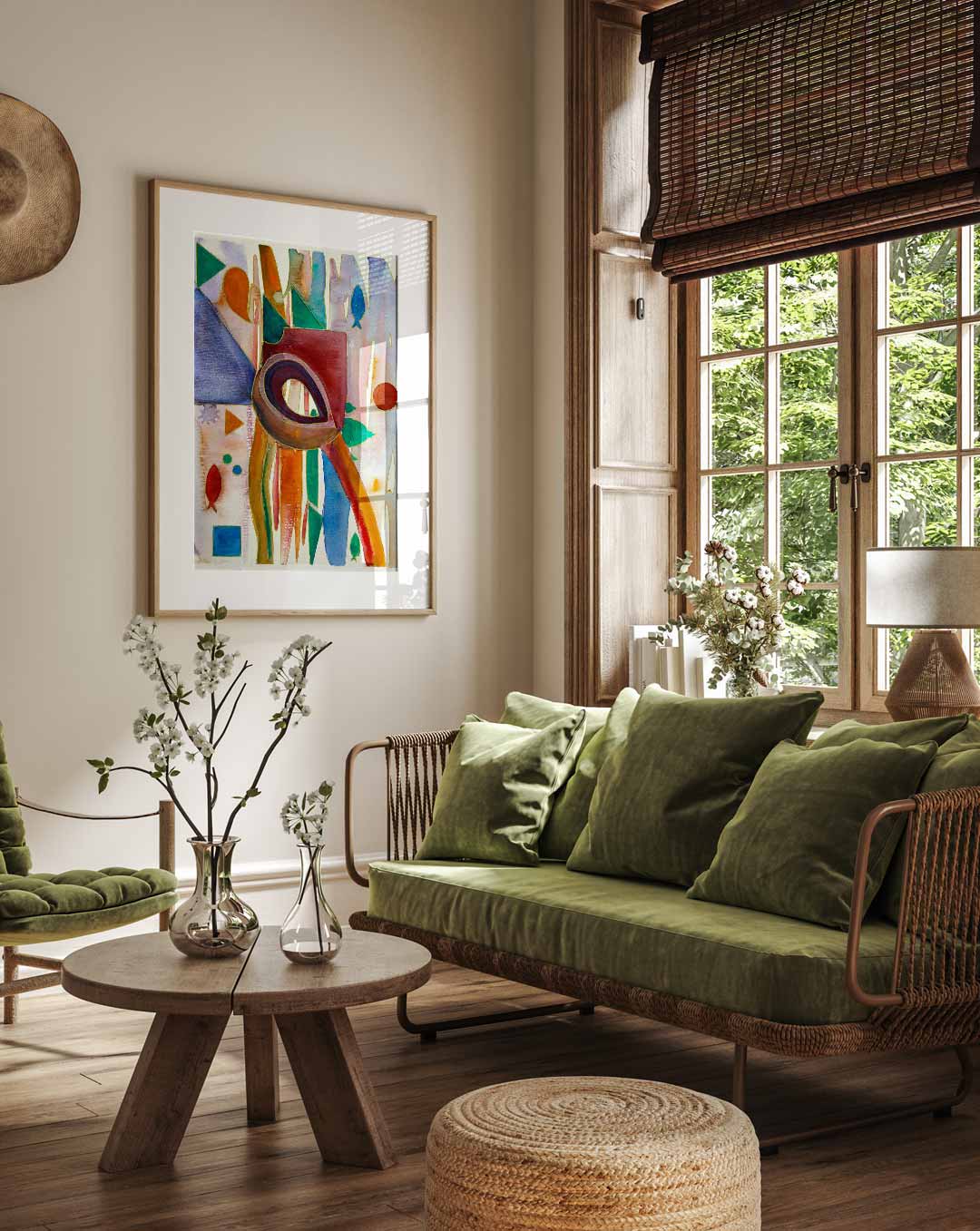 Kleurrijke Abstracte Kunstposter – staande muurposter met Popart uitstraling