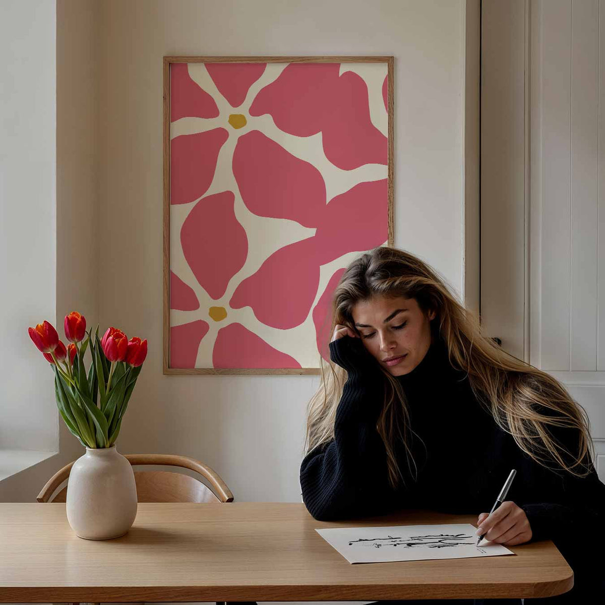 Bloemenpracht – bloemen poster als moderne staande wanddecoratie