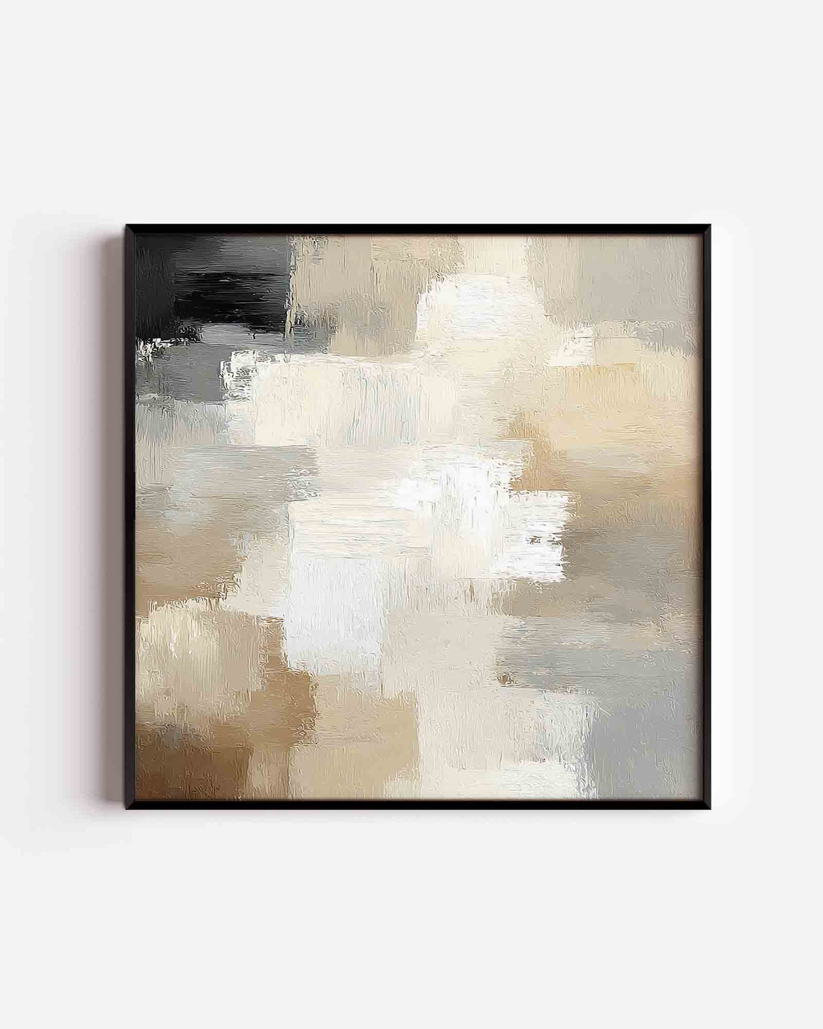 Abstracte beige en grijze – abstracte textuur vierkante poster als wanddecoratie