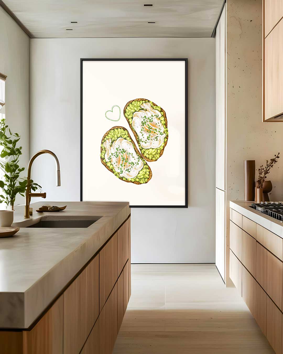 Avocado Toast Kunstwerk – staand kunstwerk voor modern interieur