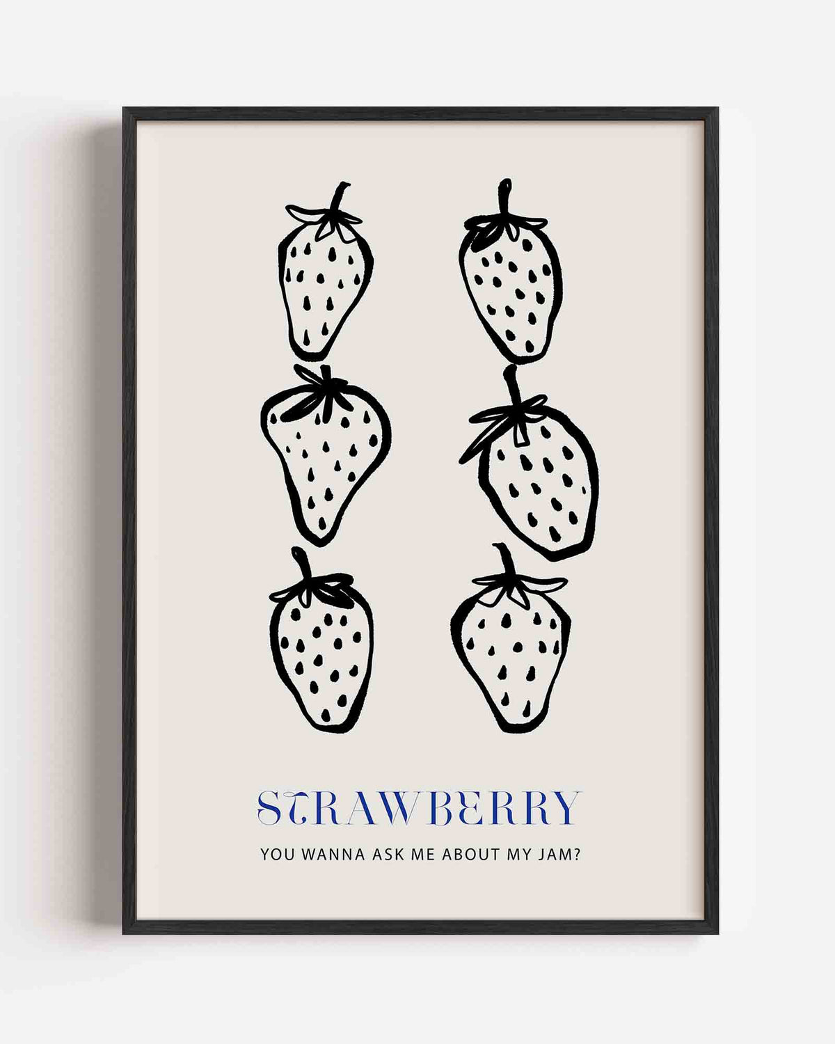 Aardbeien illustratie – Kunst & Design poster als staande wanddecoratie