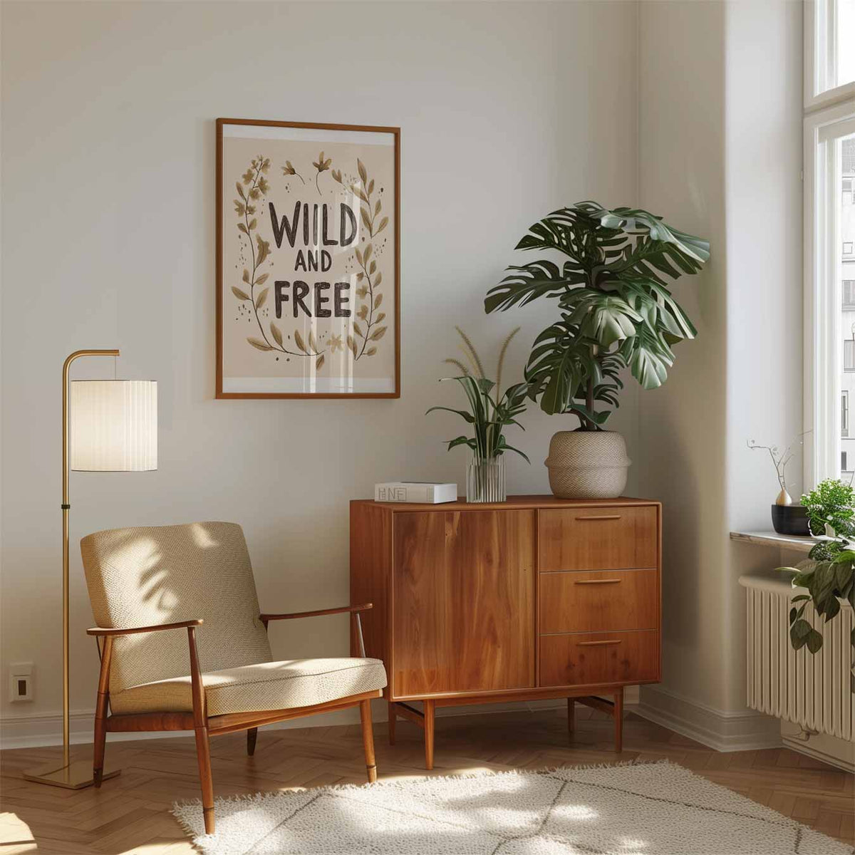 Wild and Free Boho – speelse wandkunst als portret kinderposter