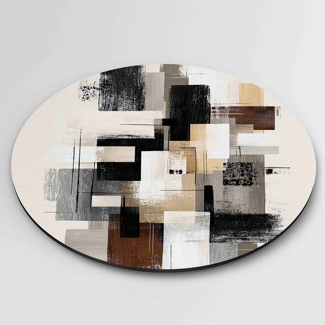 Abstracte rechthoeken – abstracte wandkunst als muurcirkel van WallArtistic