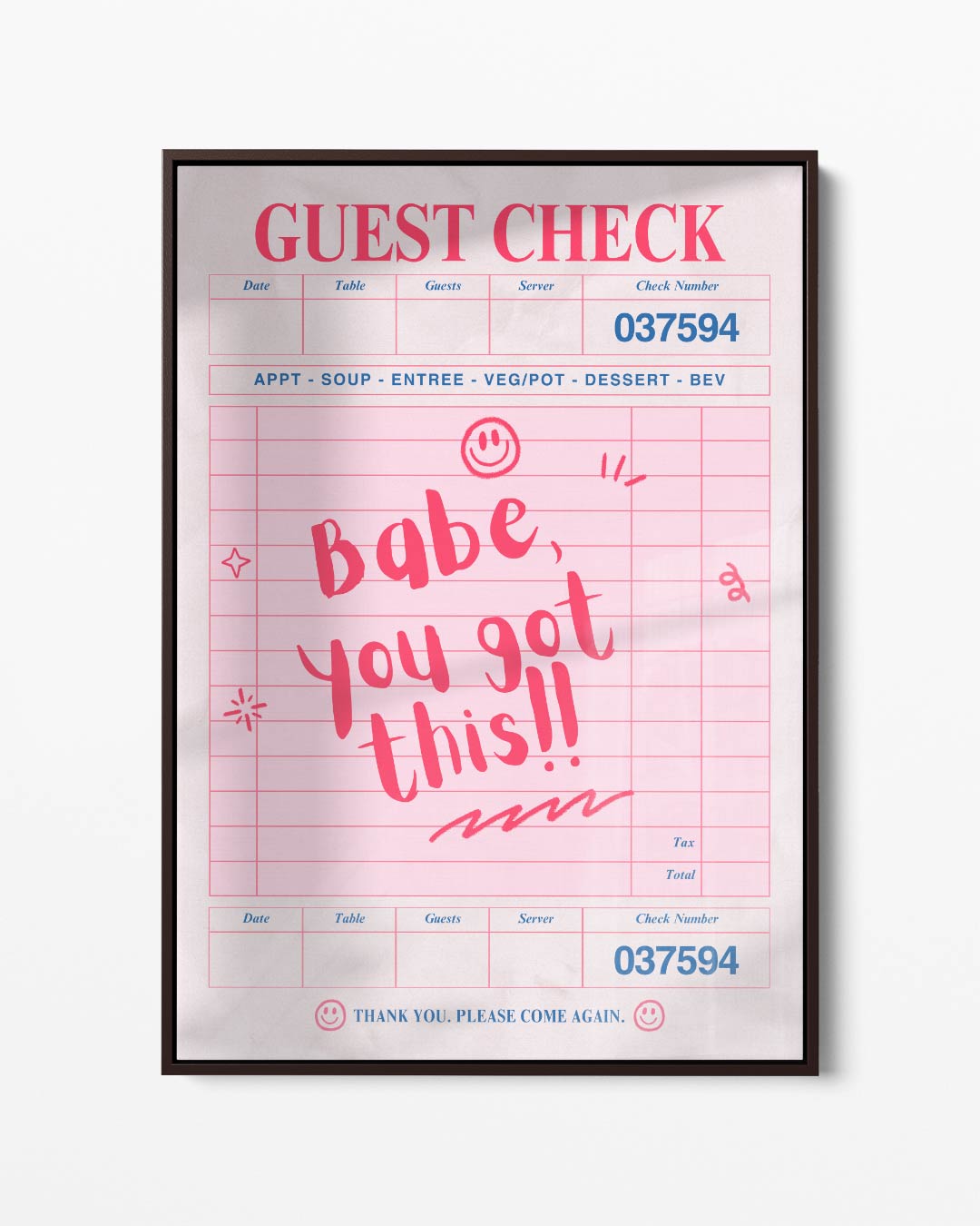 Motiverende Bon "Babe, You Got This – portret kunstwerk als wanddecoratie