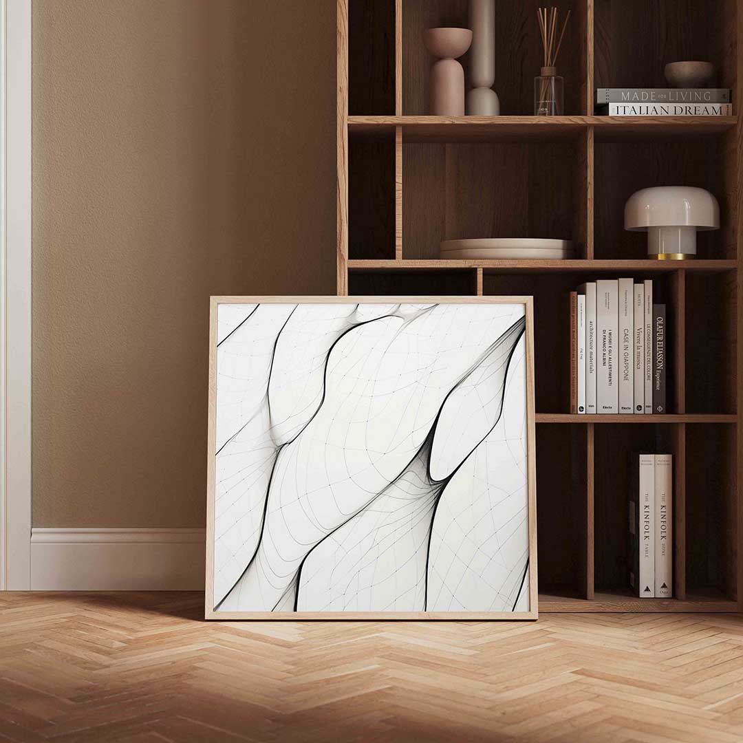 Abstracte lijnen – vierkante wanddecoratie met kleur en vorm van WallArtistic