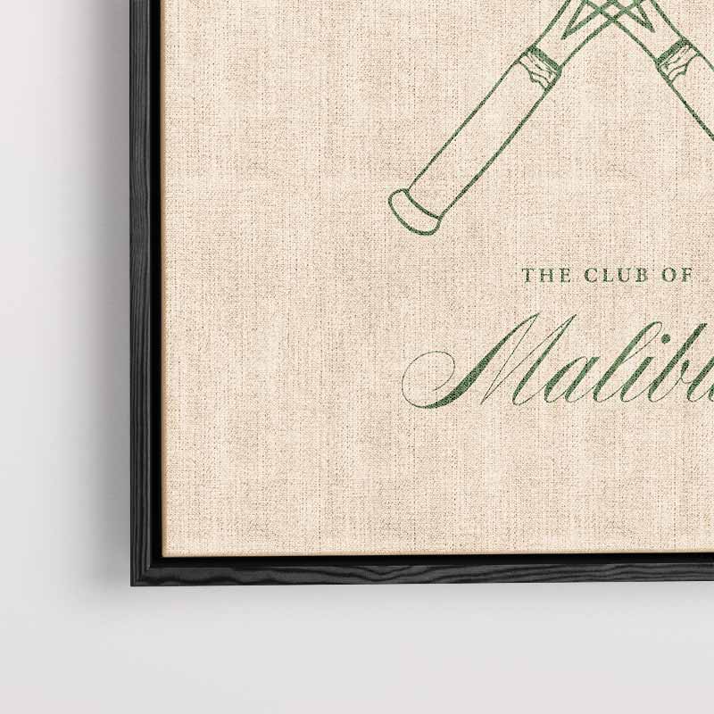 Tennisclub Retro Poster – plexiglas kunstwerk als wanddecoratie