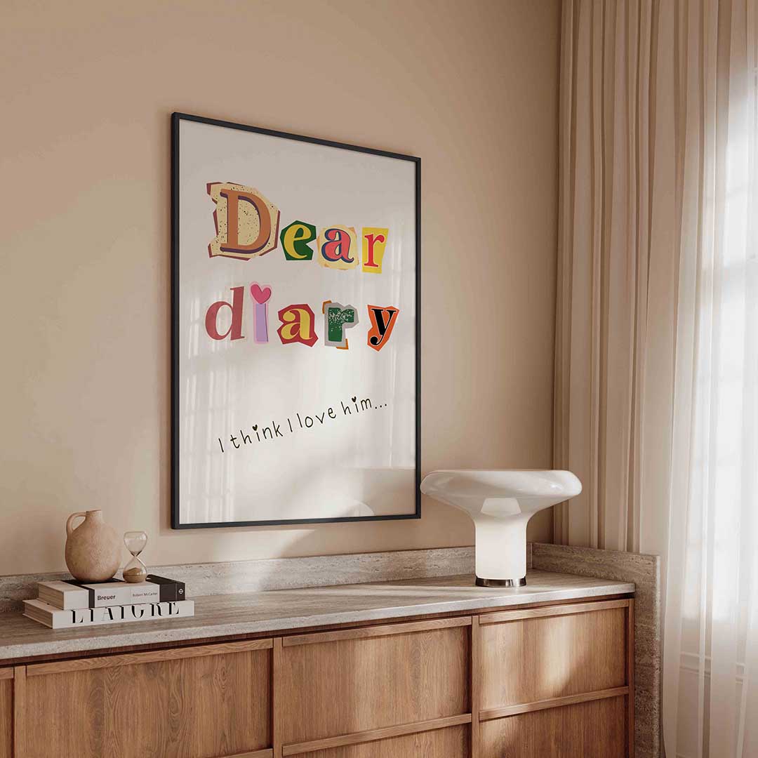 Dear diary – kleurrijke Pop Art poster in staand formaat