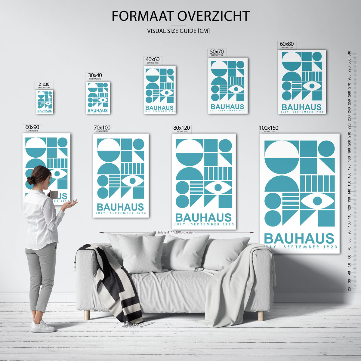 Vormen en vlakken – geometrische poster in Bauhaus-stijl van WallArtistic
