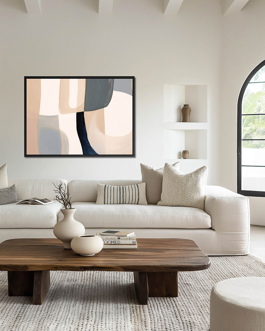 Organische vormen compositie – Grijs – wanddecoratie in interieur