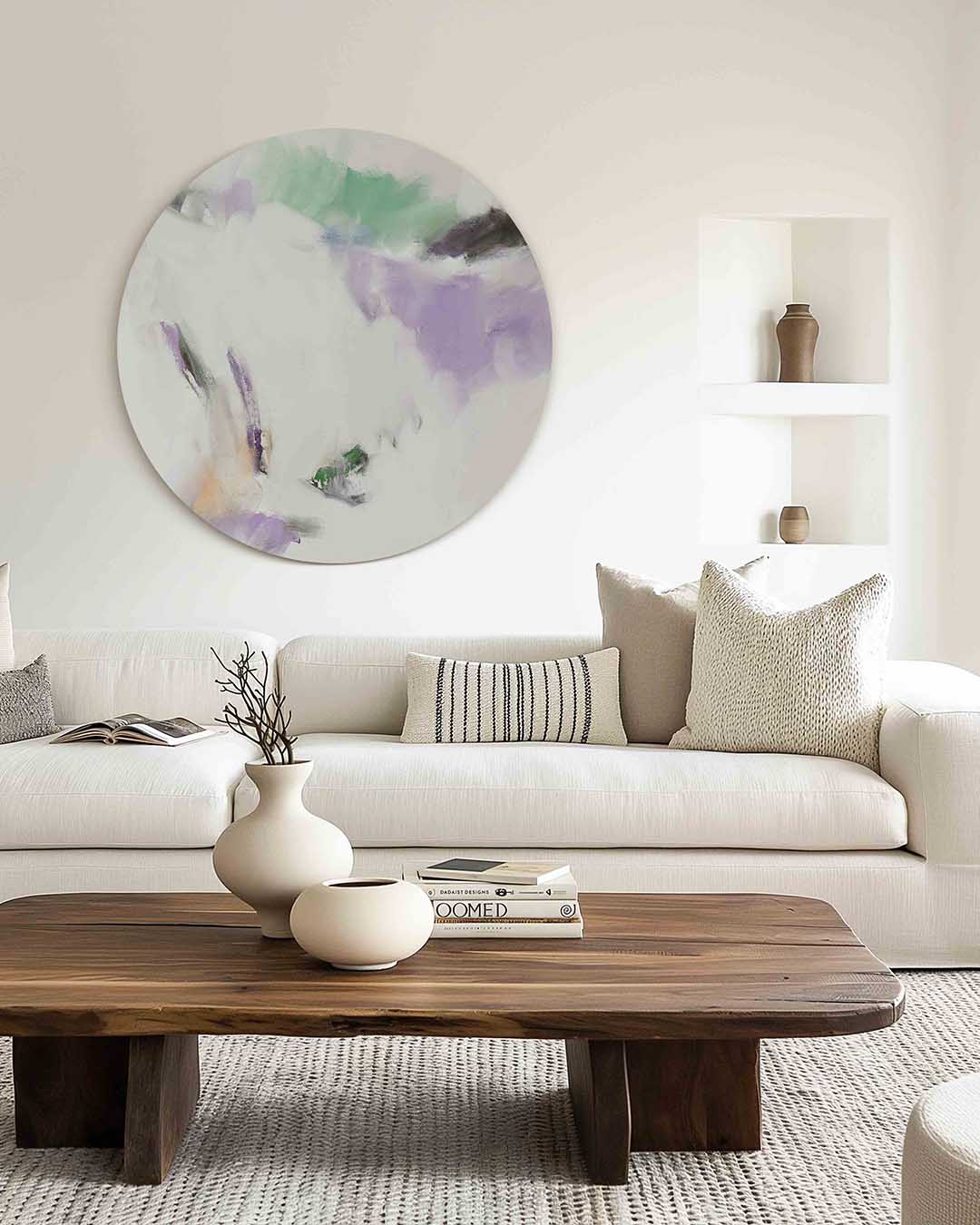 Abstracte vormen – muurcirkel met kleur en vormen voor aan de muur