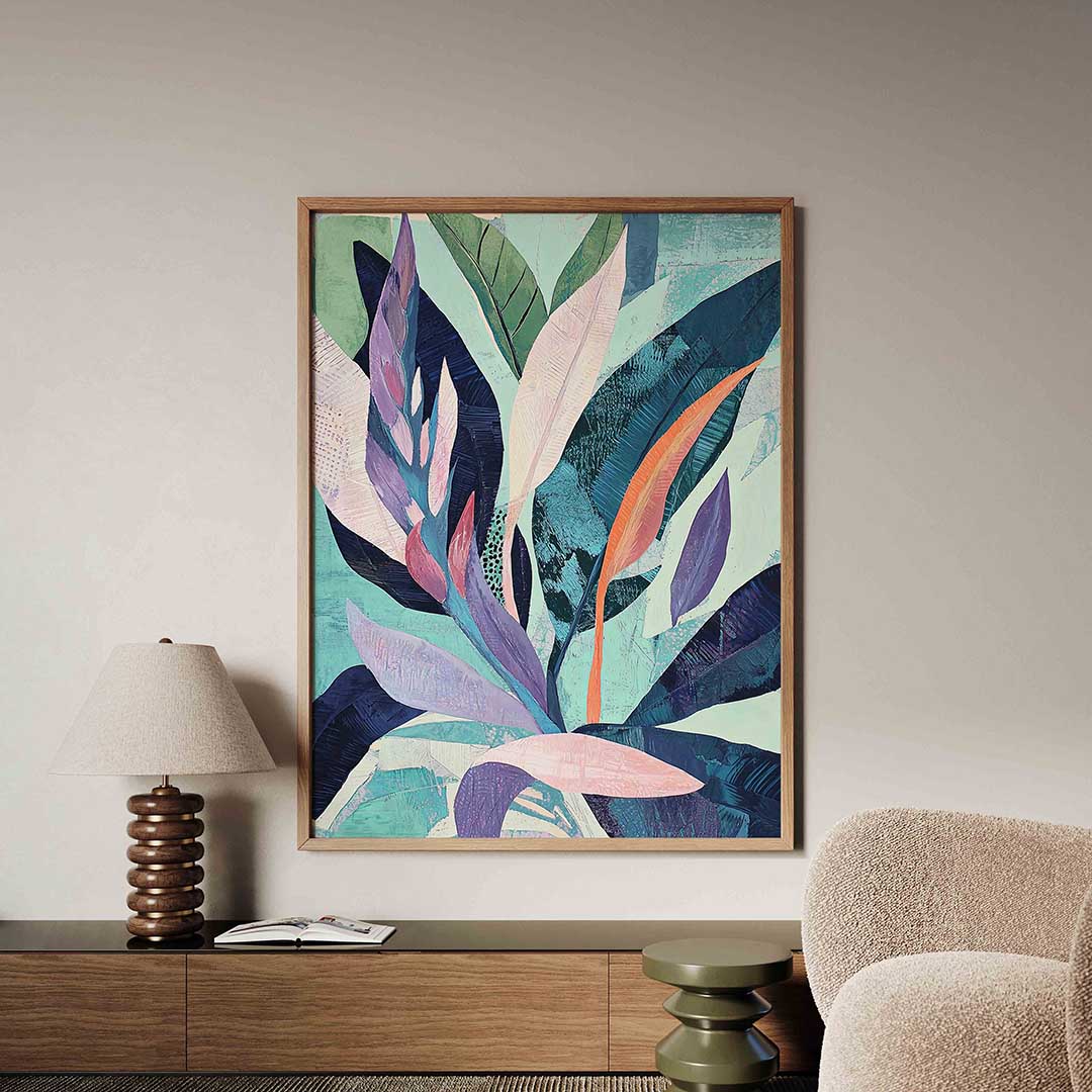Bladeren en vormen – tropische jungle poster in staand formaat