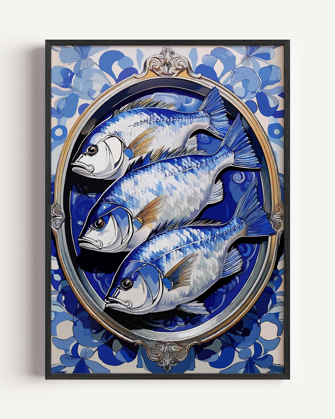 Vrolijke Vissen Wandkunst – keuken portret poster als wanddecoratie