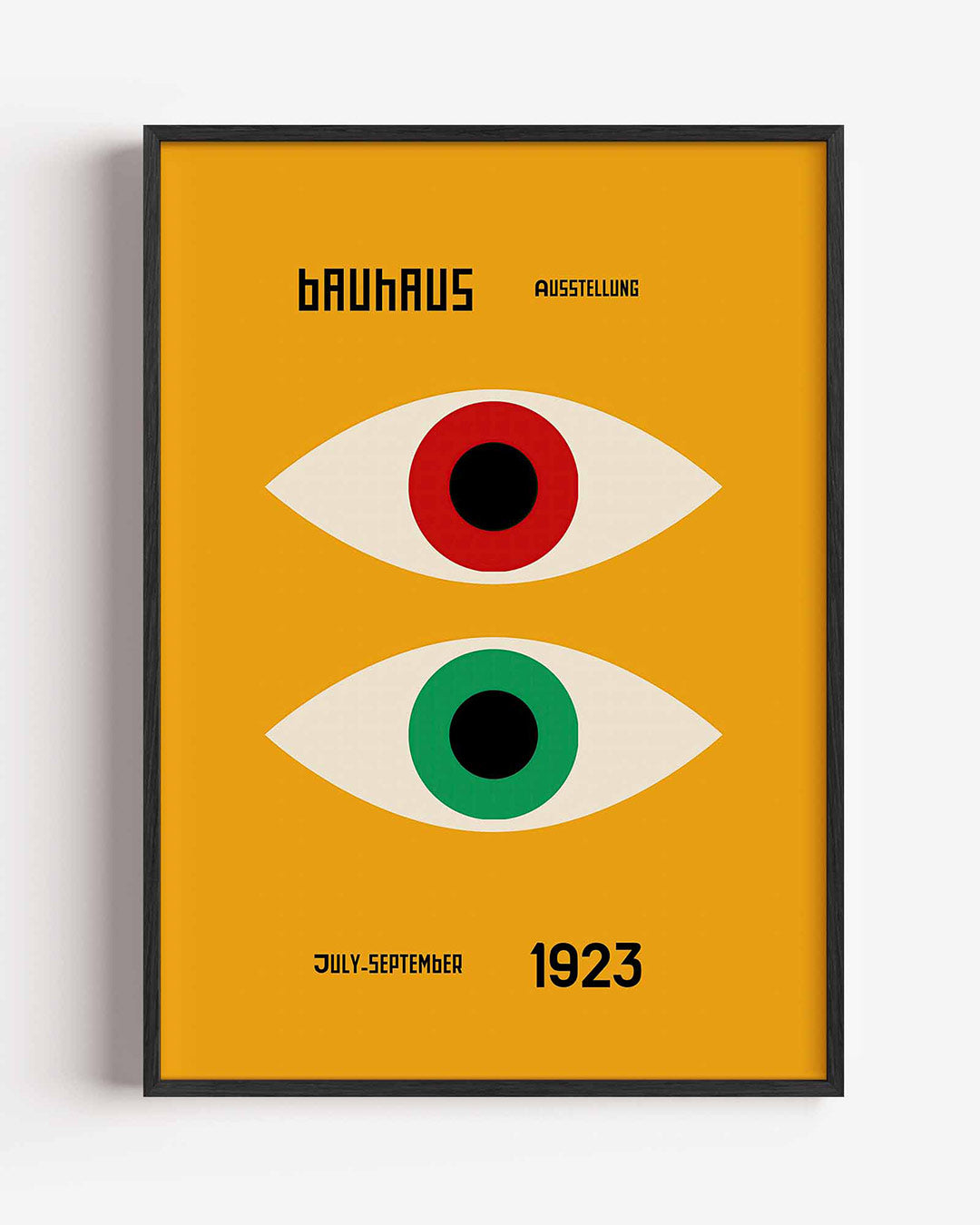 Oogvormen en kleur – staande Bauhaus poster als wanddecoratie