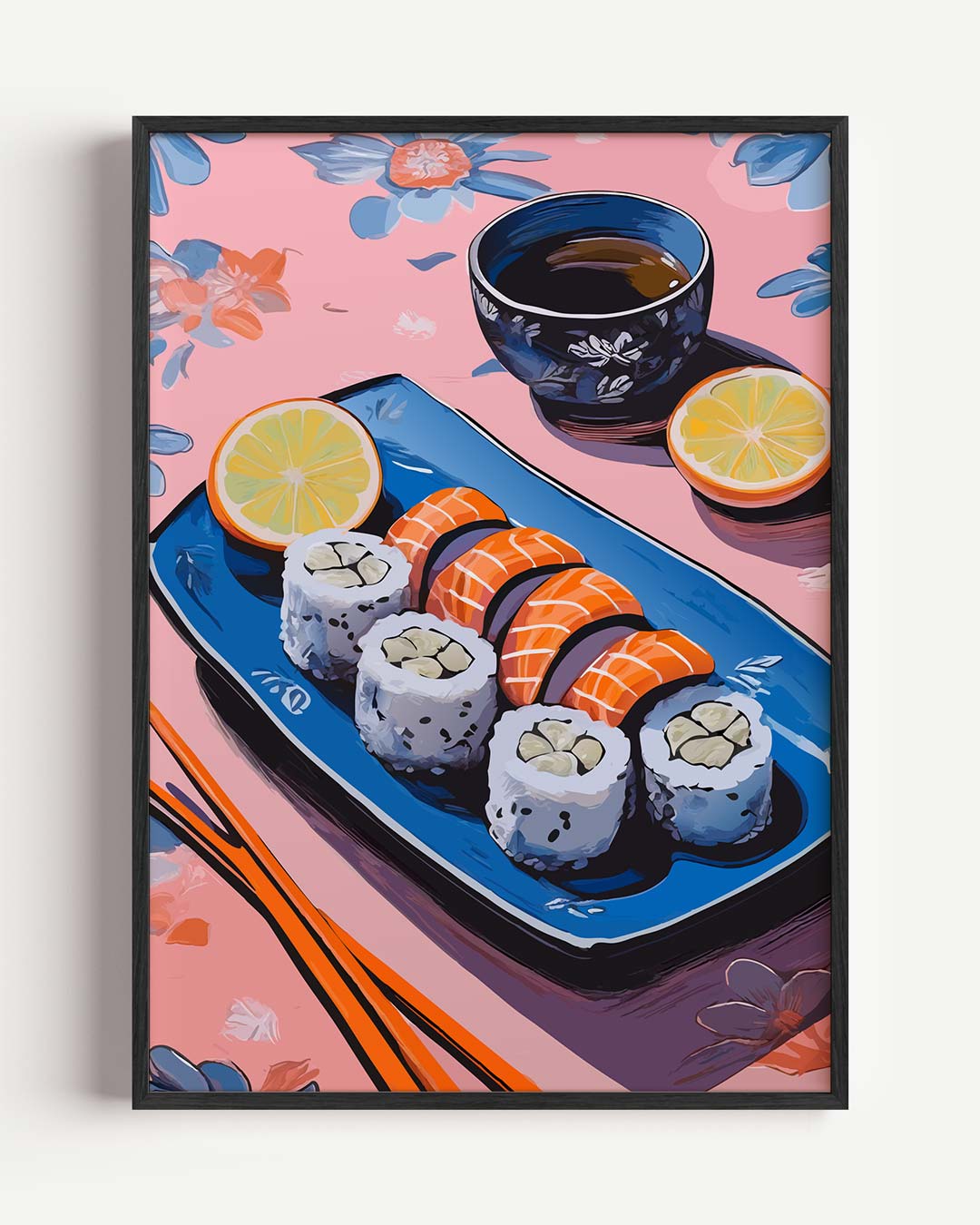 Stijlvolle Sushi Illustratie – keuken portret poster als wanddecoratie