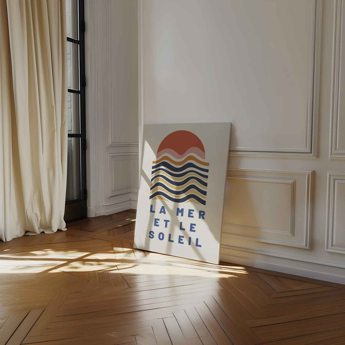 Zonsondergang aan Zee – dibond wanddecoratie in staand formaat