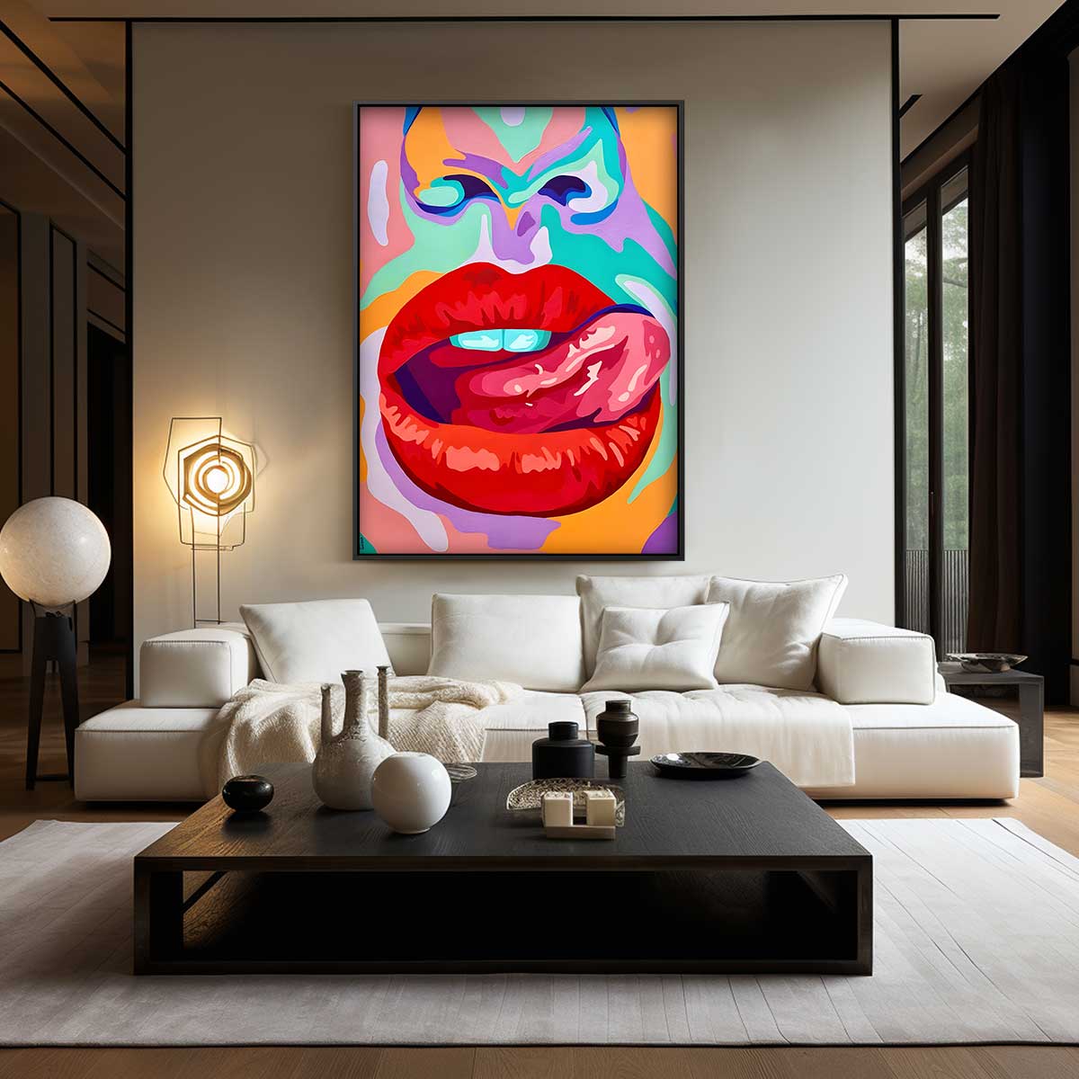 Kleurrijke Expressie van Verlangen – canvas wanddecoratie in portret formaat