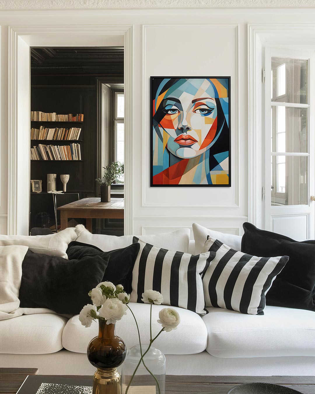 Geometrisch portret – decoratief kunstwerk voor aan de muur