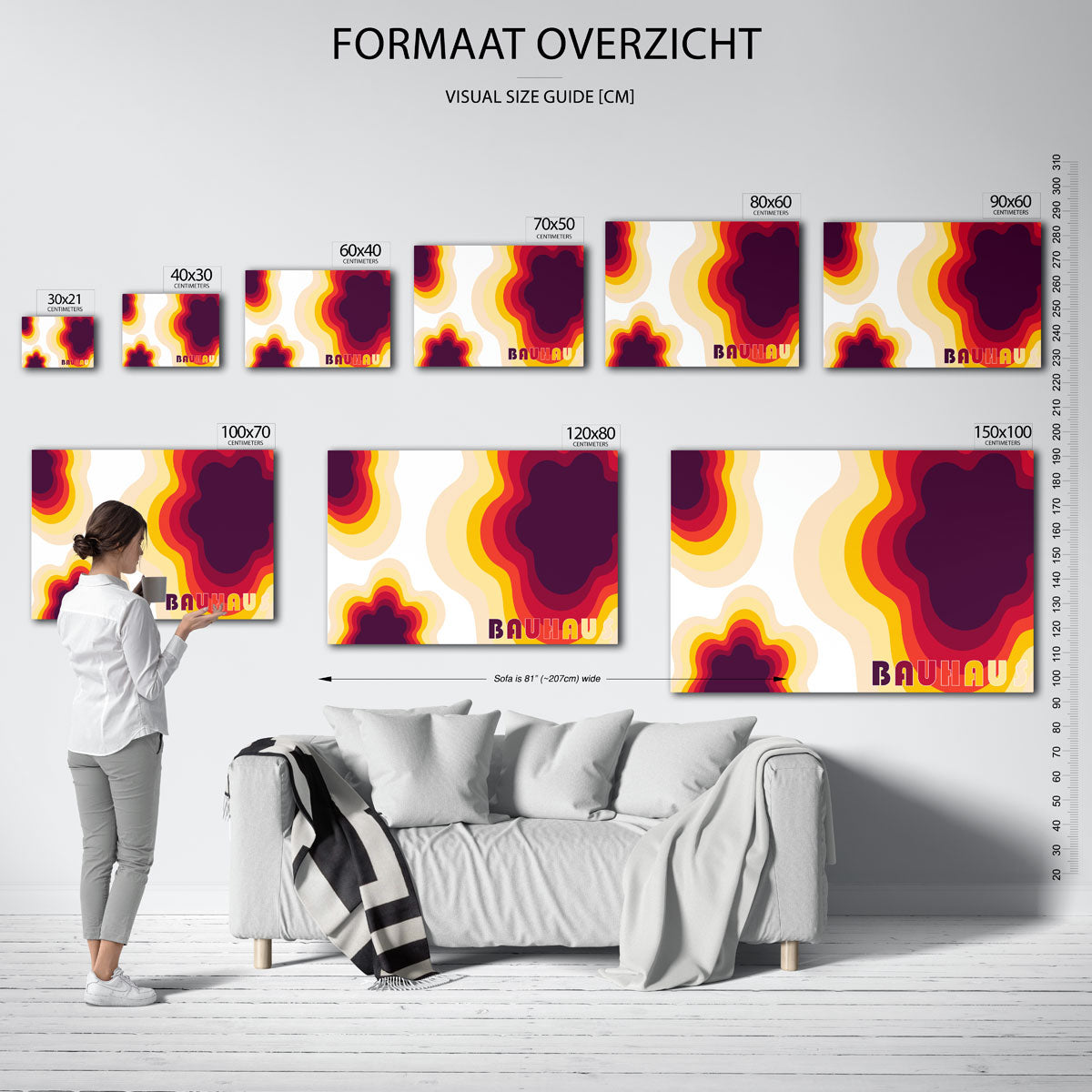 Vorm en kleurvlakken – geometrische poster in Bauhaus-stijl van WallArtistic