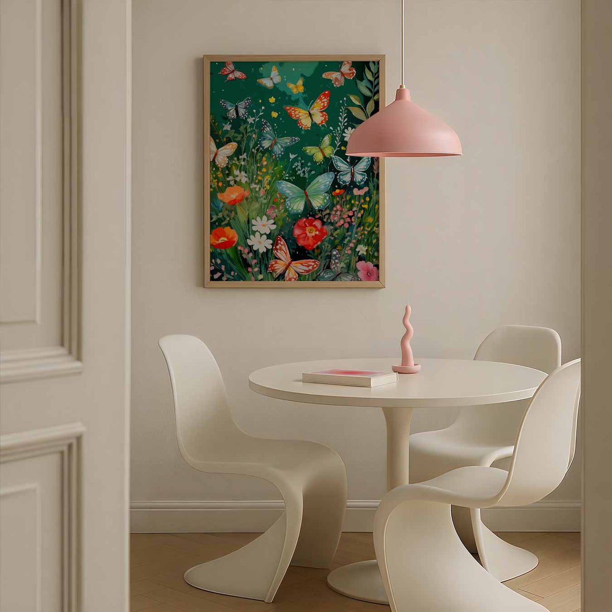 Vlinders en Bloemen Paradijs – staande mindful wanddecoratie van WallArtistic
