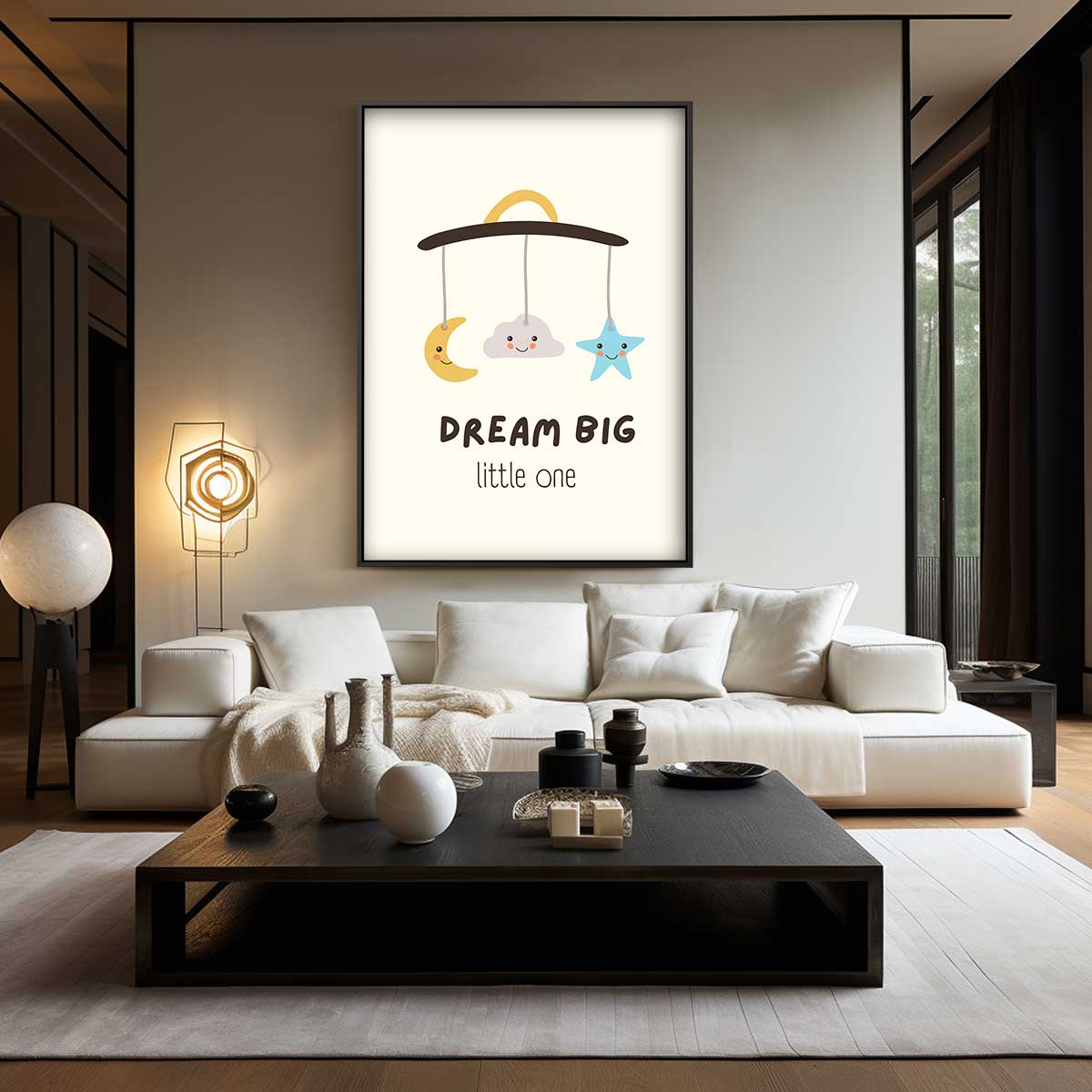Dromerige Babykamer Poster – canvas wanddecoratie in portret formaat
