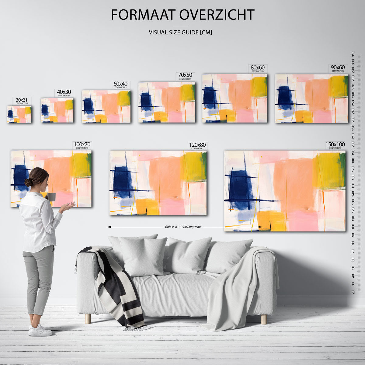 Abstracte vormen – landscape muurposter met eigentijdse illustratie