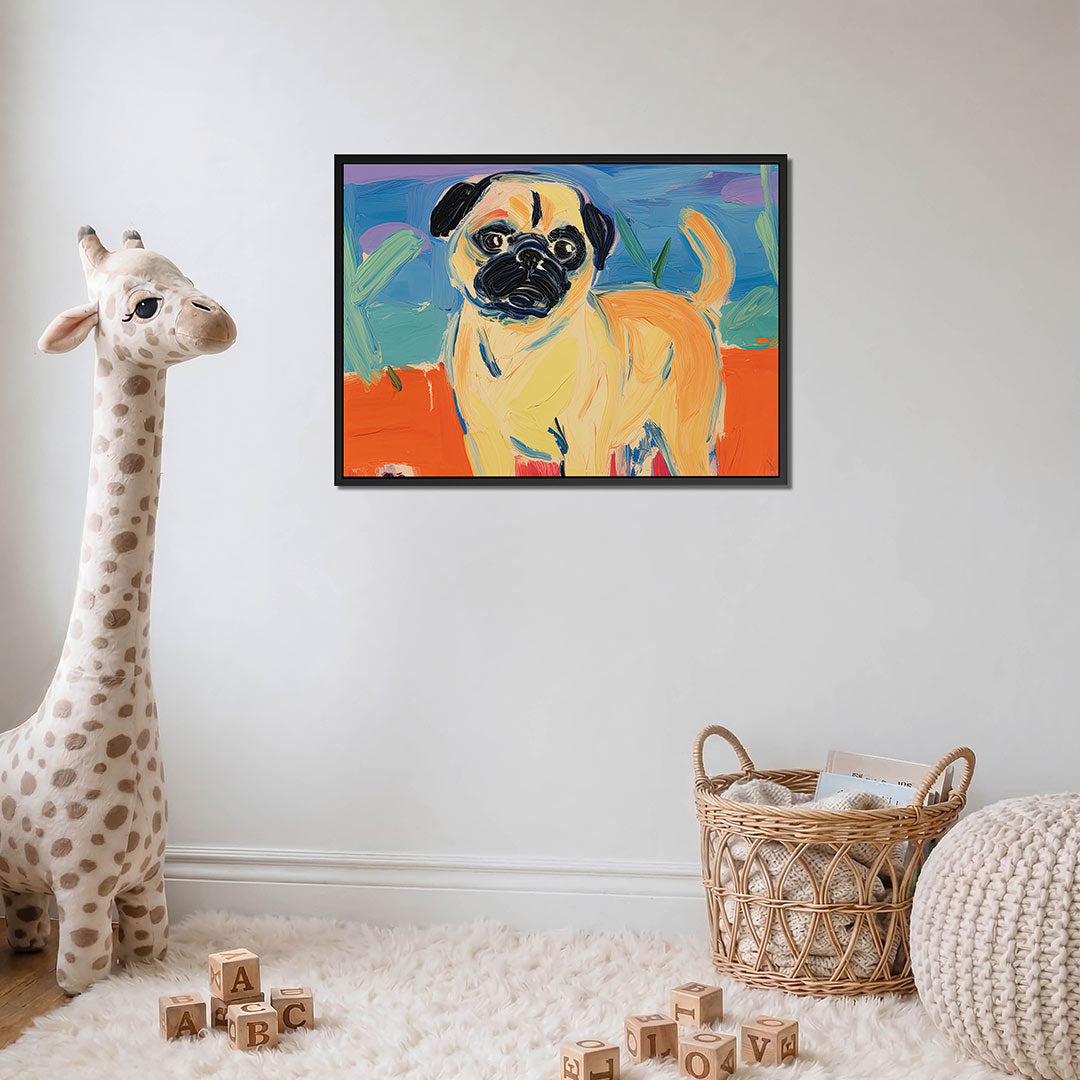 Kleurrijke hond – detail van het kunstwerk