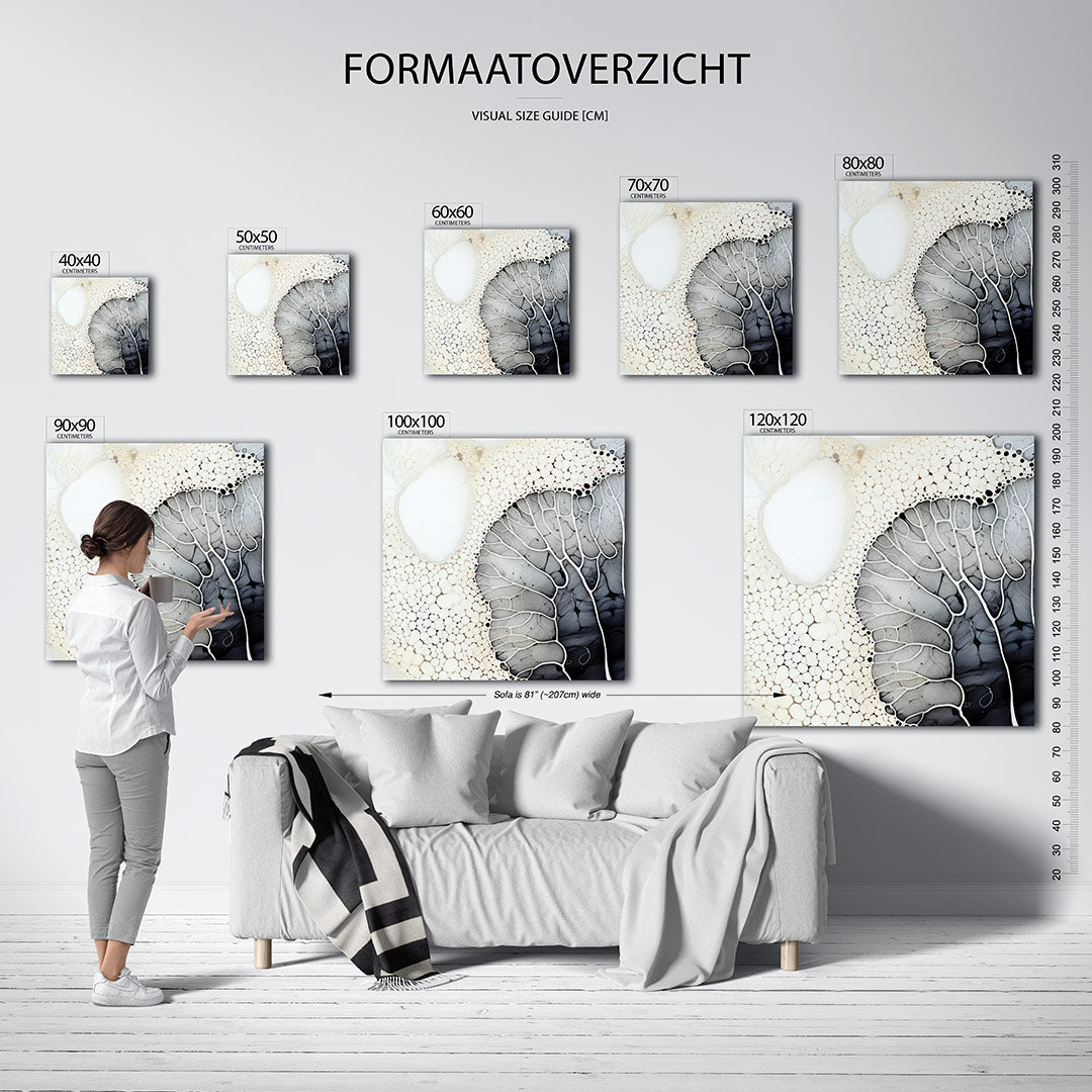 Organische vormen kunstwerk – materiaalweergave – dit werk toont een intrigerend spel van organische vormen en lijnen. De