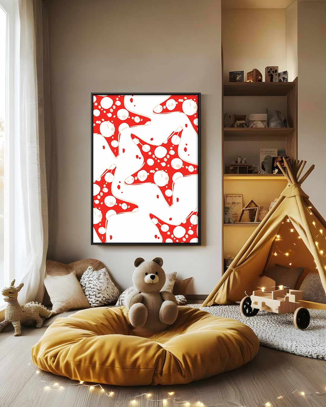 Vrolijke Zeesterren – canvas wanddecoratie in portret formaat