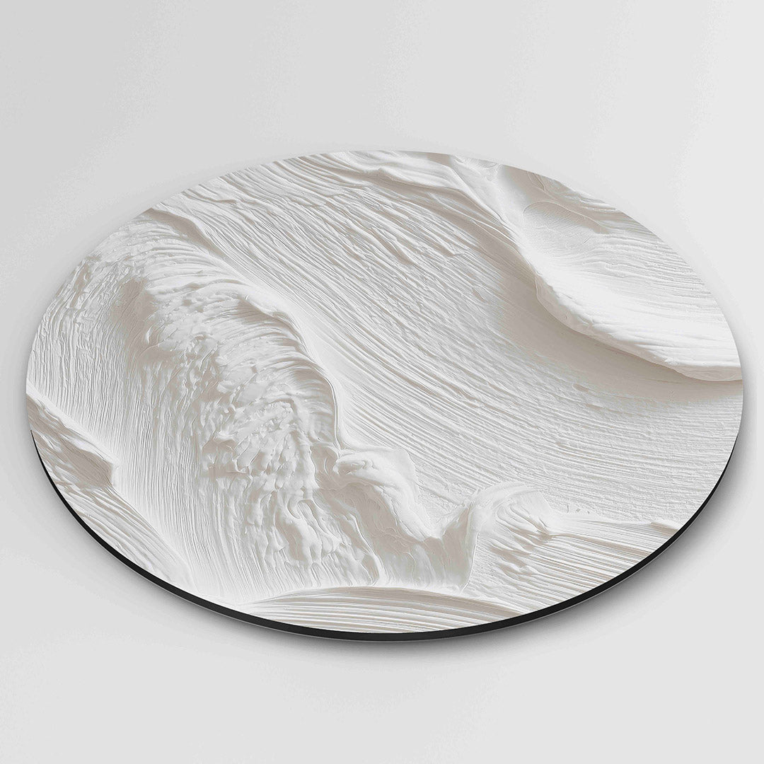 Textuur in wit – ronde textuur wanddecoratie van WallArtistic