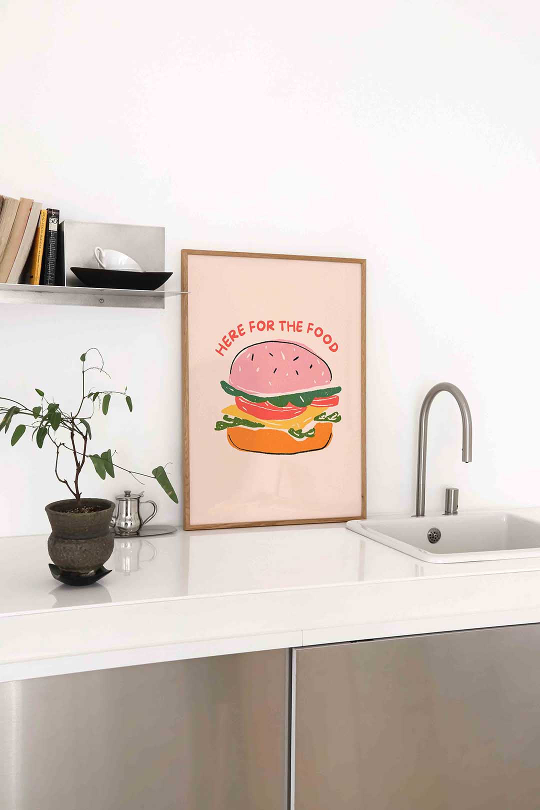 Burger illustratie – staande keuken wanddecoratie van WallArtistic