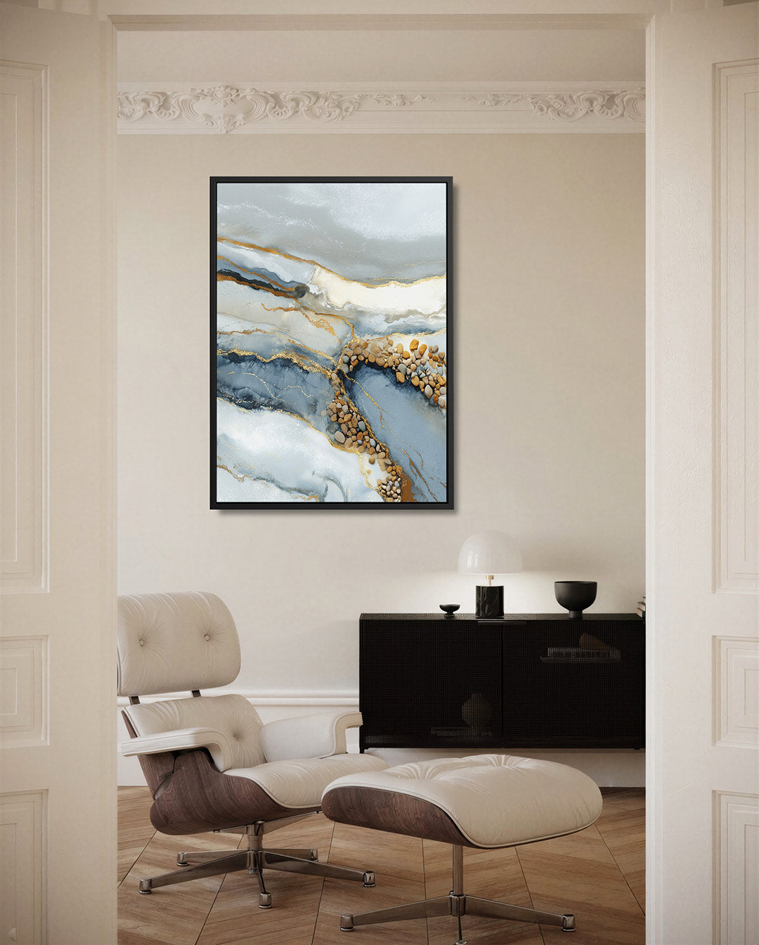 Organische lijnen compositie – staand wanddecoratie kunstwerk