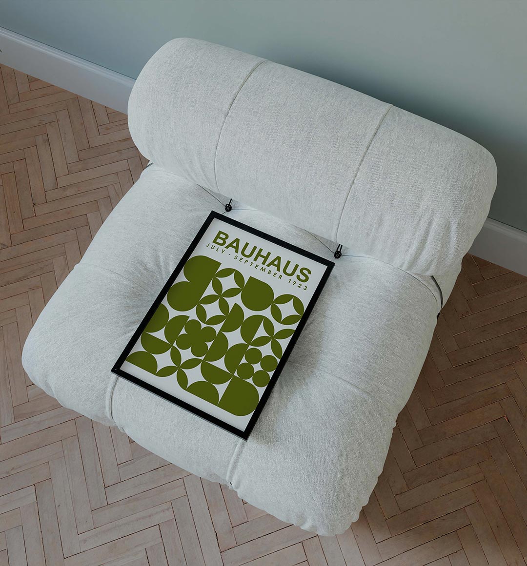 Vormen en vlakken – staande Bauhaus poster voor aan de muur