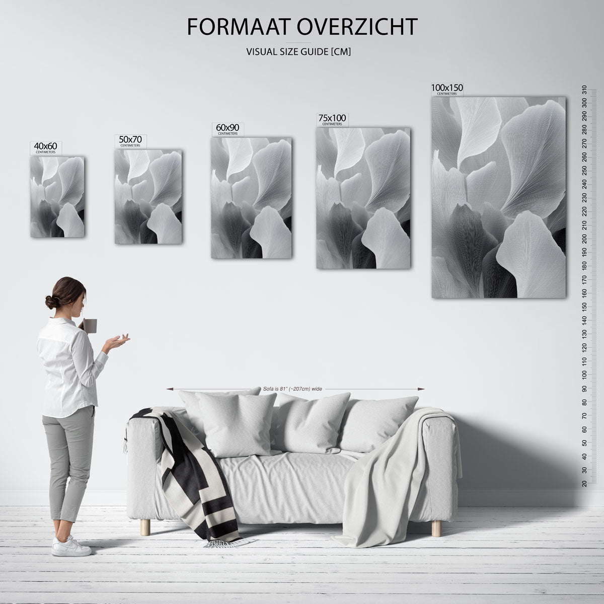 Organische lijnen – staande wanddecoratie van WallArtistic