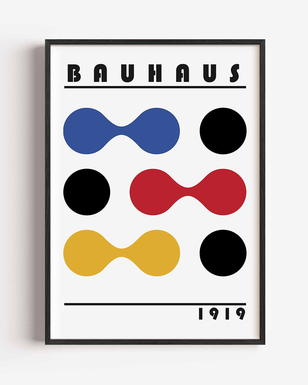 Vorm en kleur – staande Bauhaus poster als wanddecoratie