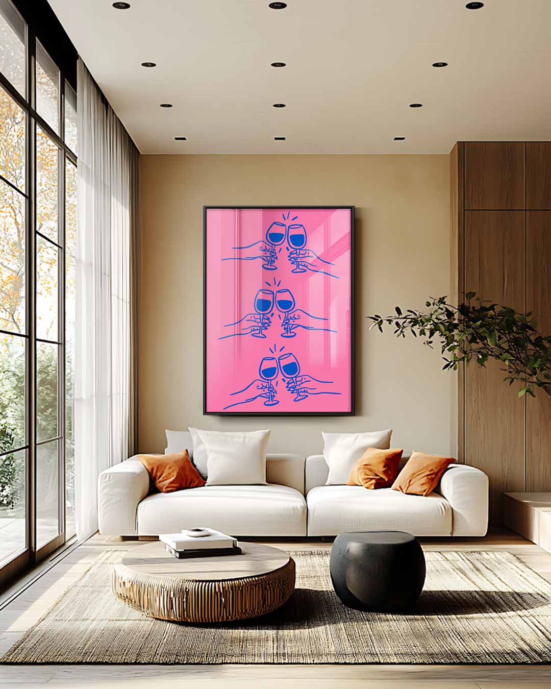 Kleurige Proostende Glazen Illustratie – staand kunstwerk voor modern interieur