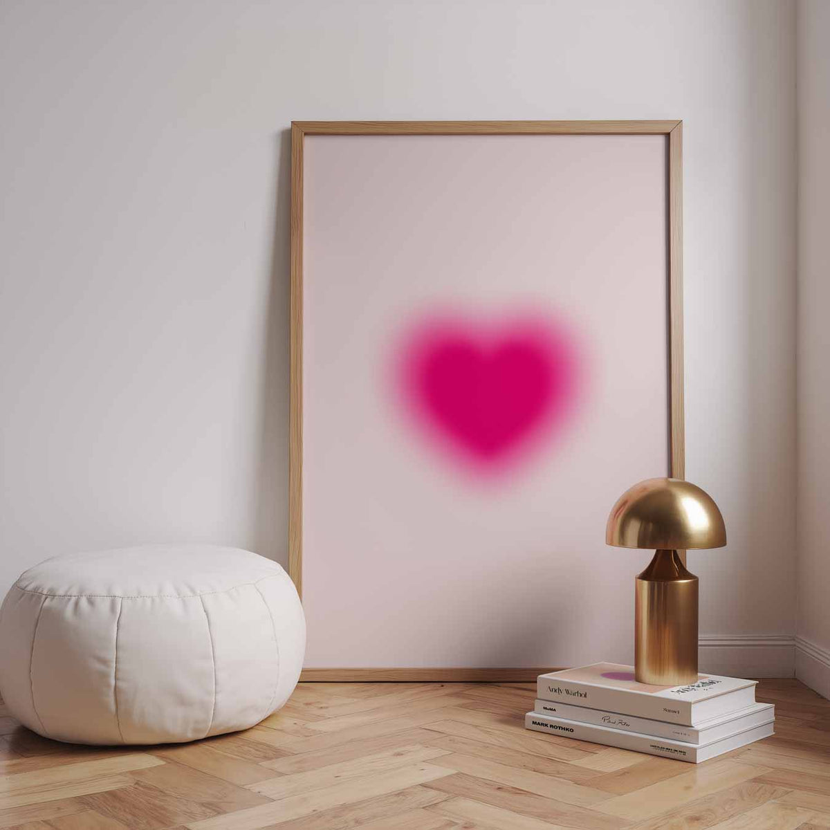 Roze Hart – staande muurposter met mindful uitstraling
