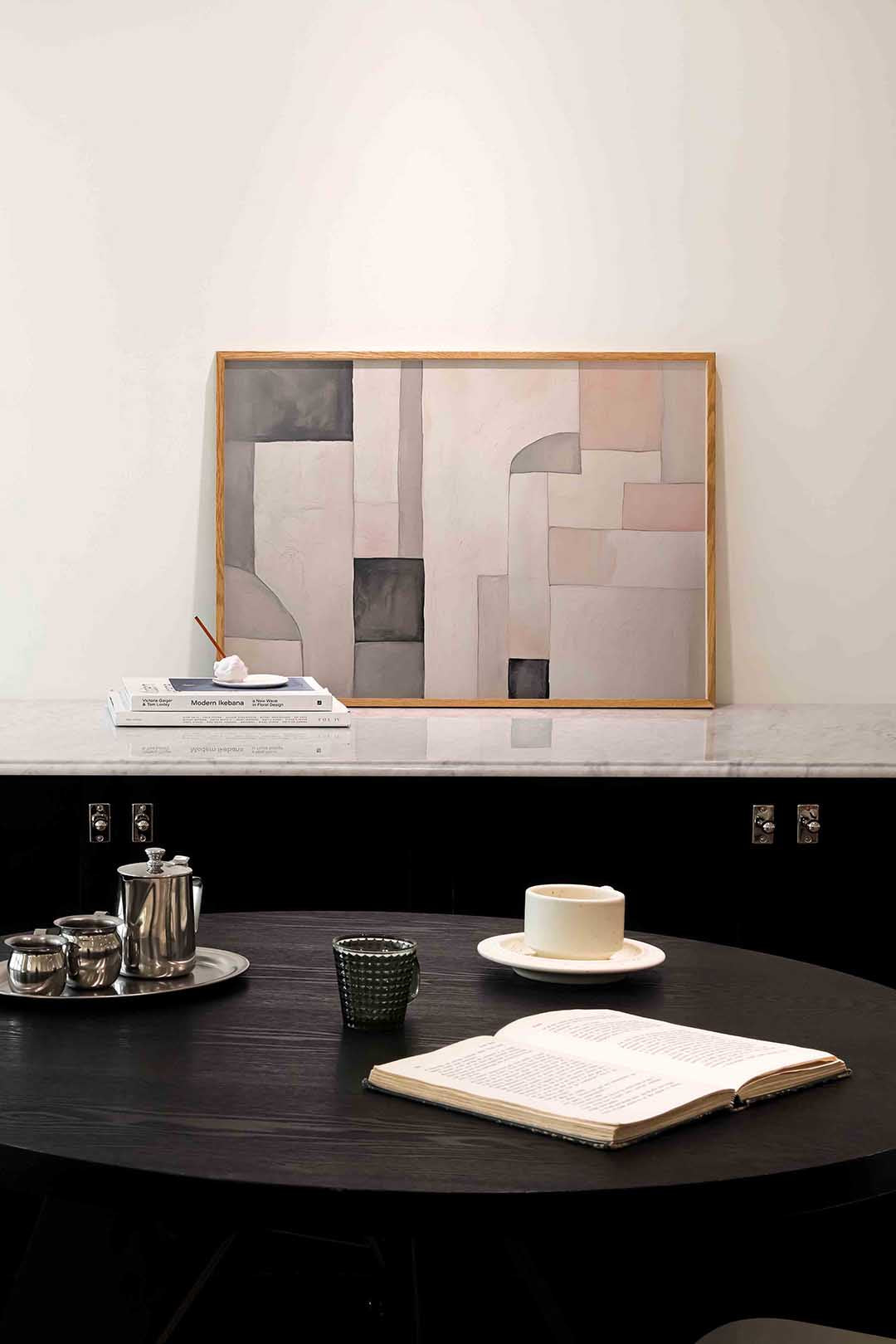 Abstracte vormen – abstracte poster in liggend formaat