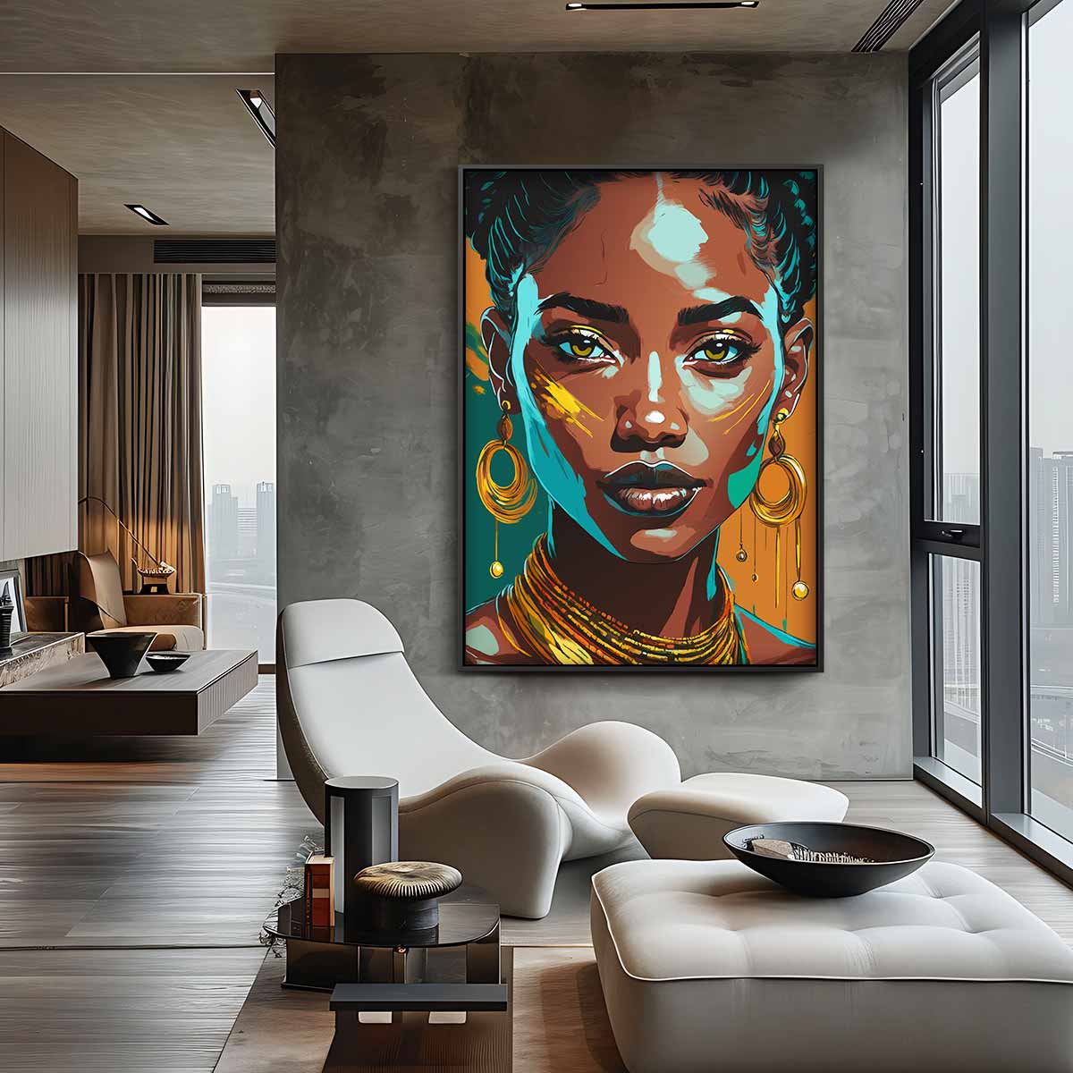 Kleurrijke Portretmagie – canvas wanddecoratie in portret formaat