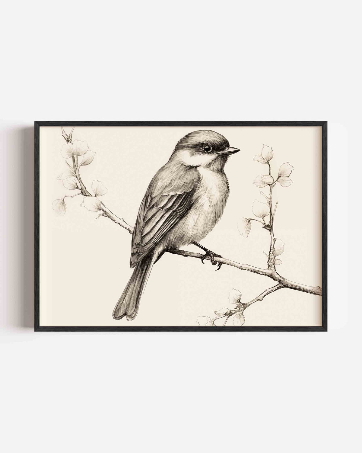 Vogel op tak – dieren landscape poster als wanddecoratie
