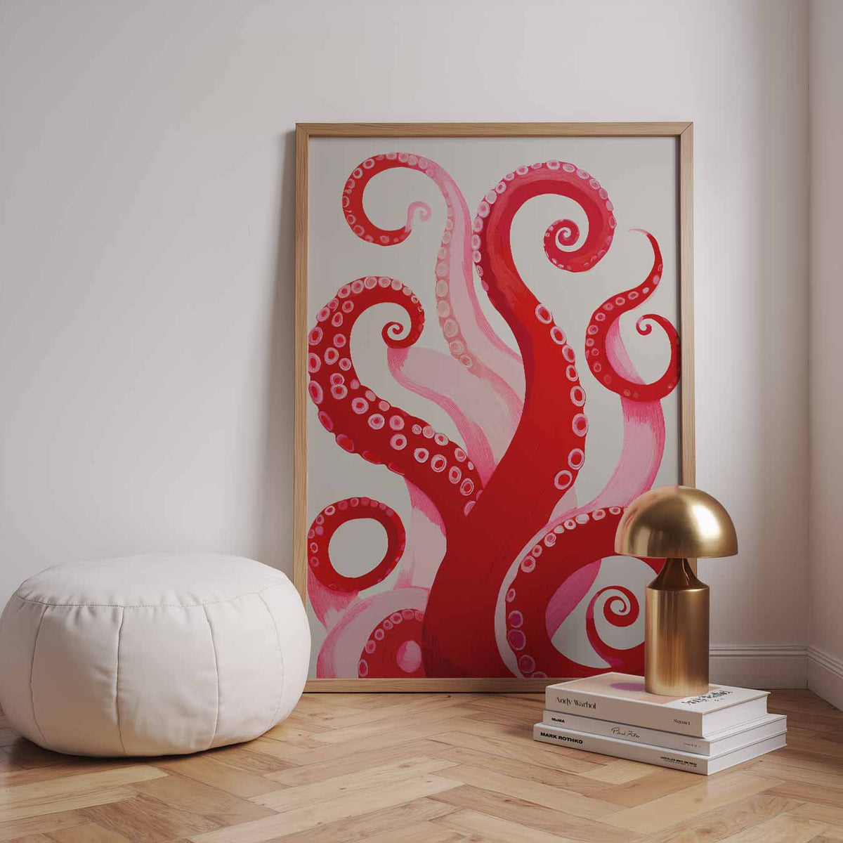 Octopus Tentakel Kunstposter – staande zomer wanddecoratie van WallArtistic