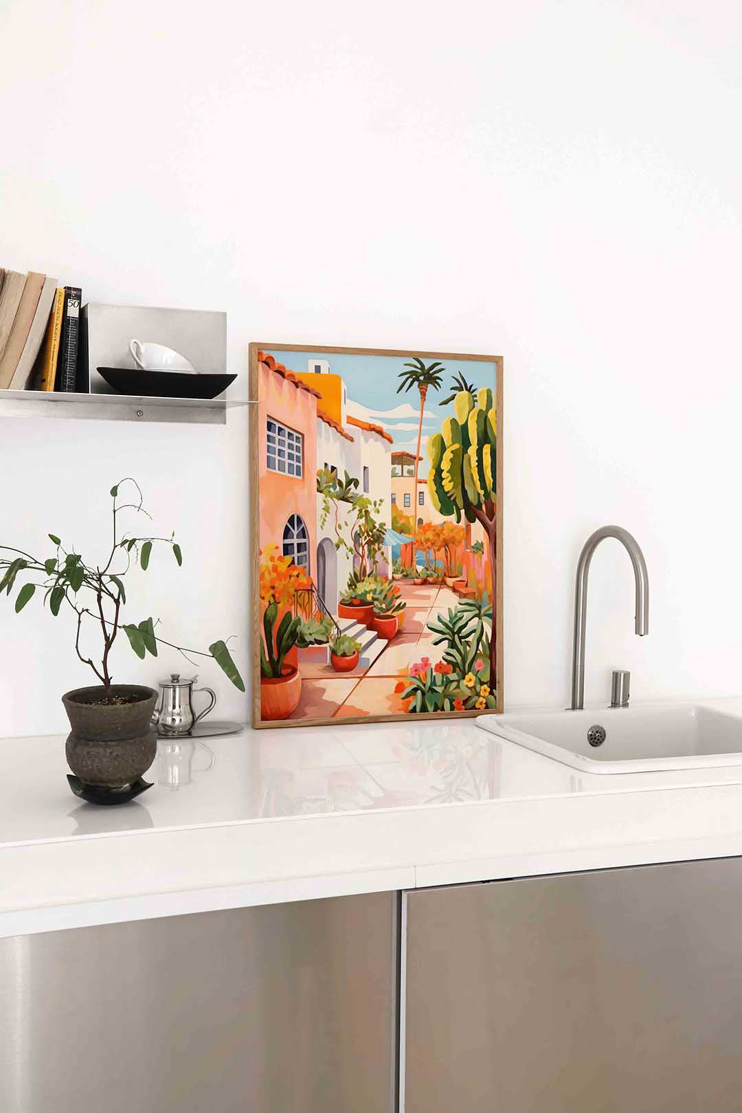 Mediterrane tuin – staande keuken wanddecoratie van WallArtistic