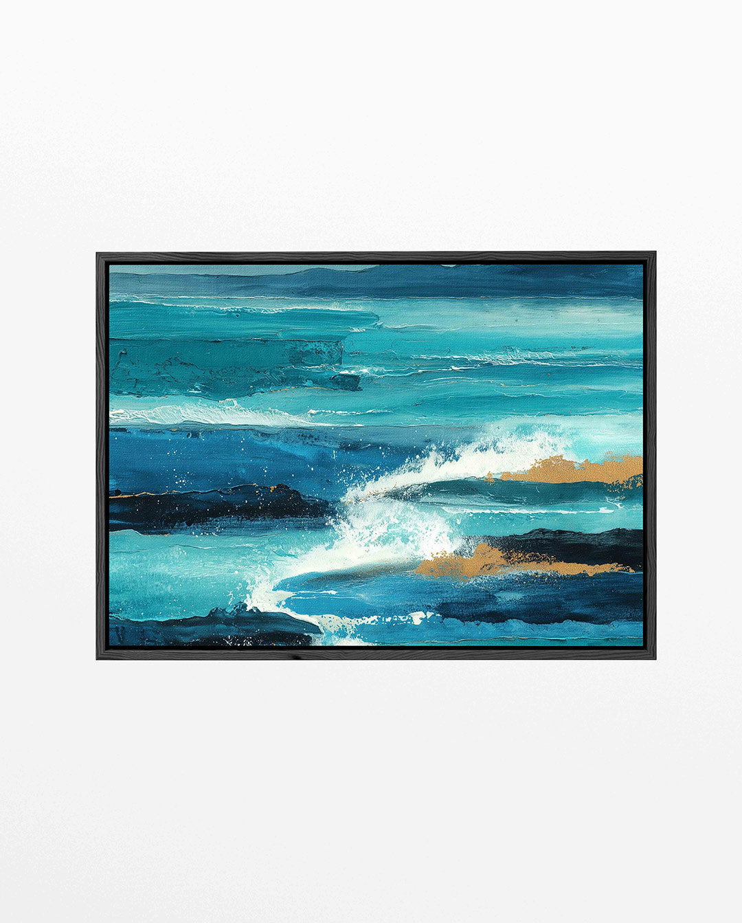 Dynamische zee – liggend wanddecoratie kunstwerk