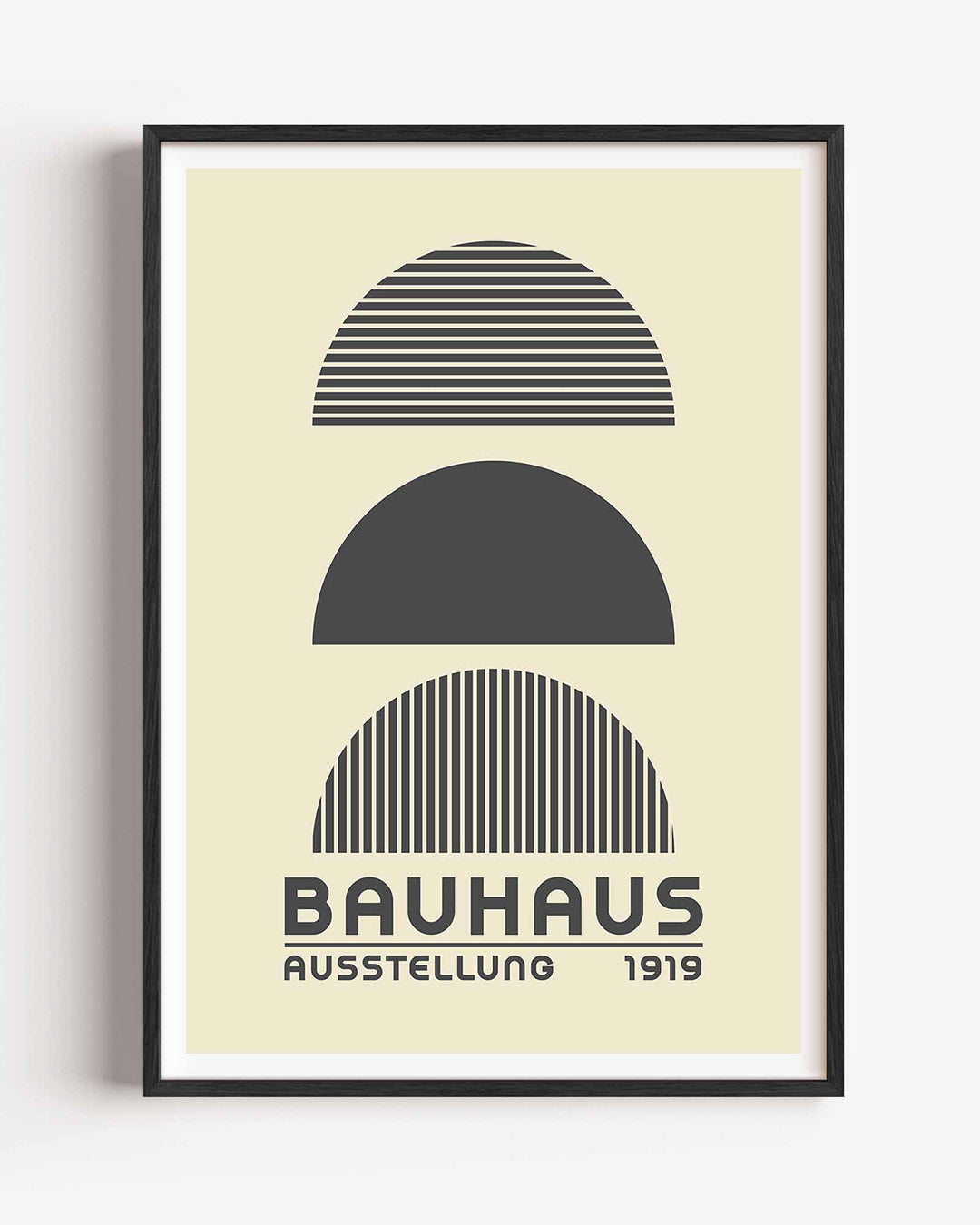 Halfronde lijnen – staande Bauhaus poster als wanddecoratie