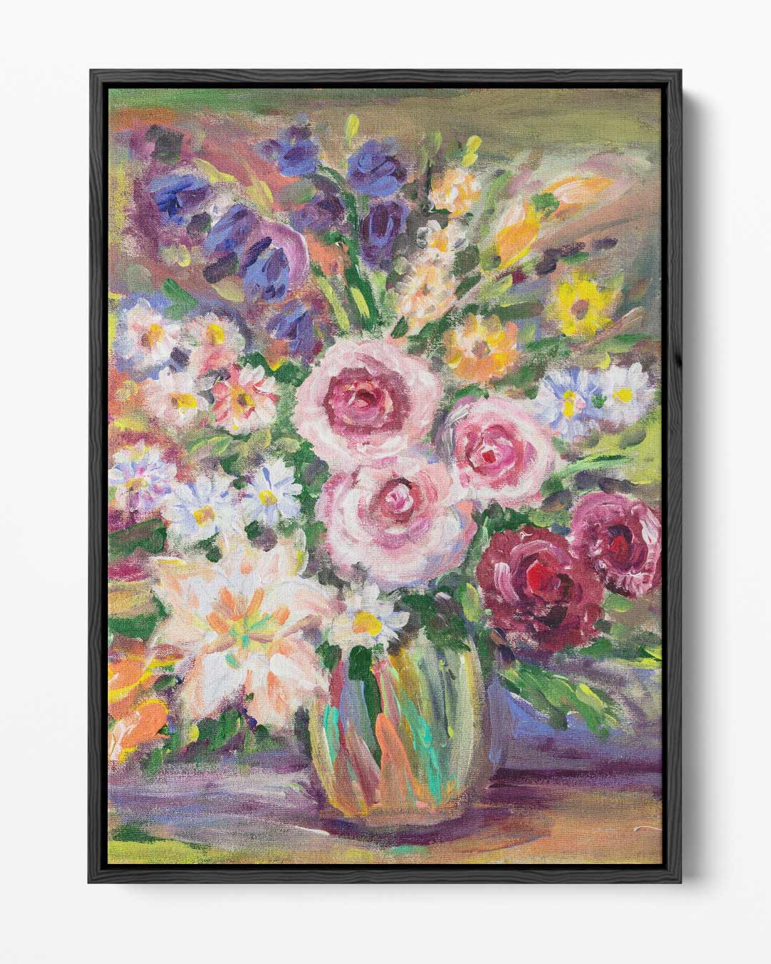 Kleurrijk Bloemenboeket – portret kunstwerk als wanddecoratie