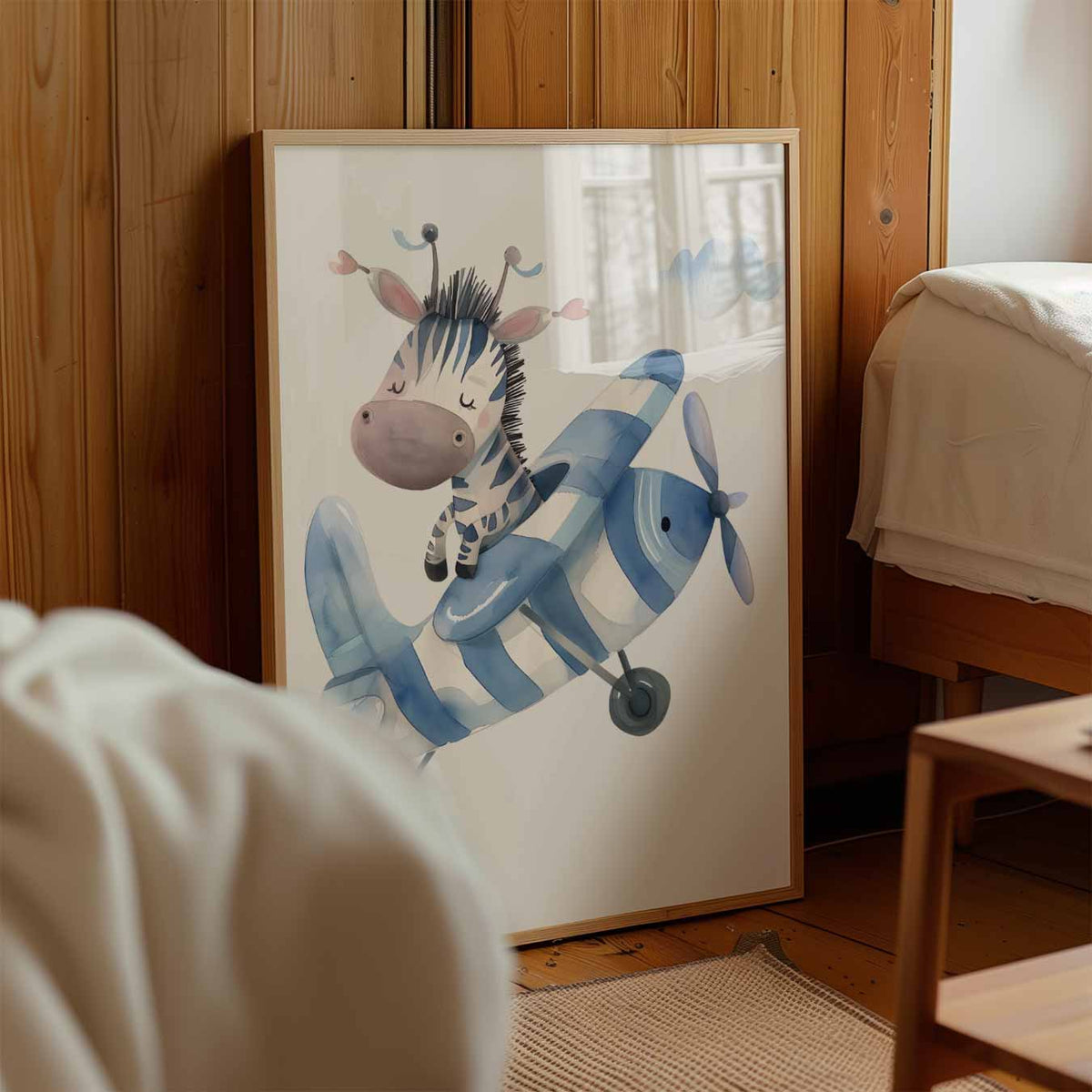 Dromerige Zebra Avonturen – staande muurposter voor de kinderkamer