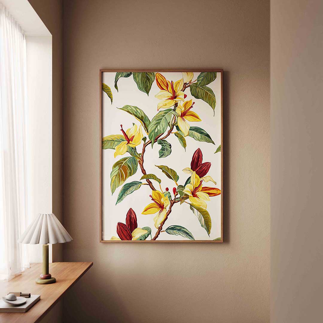 Bloemen en bladeren – staande jungle wanddecoratie van WallArtistic