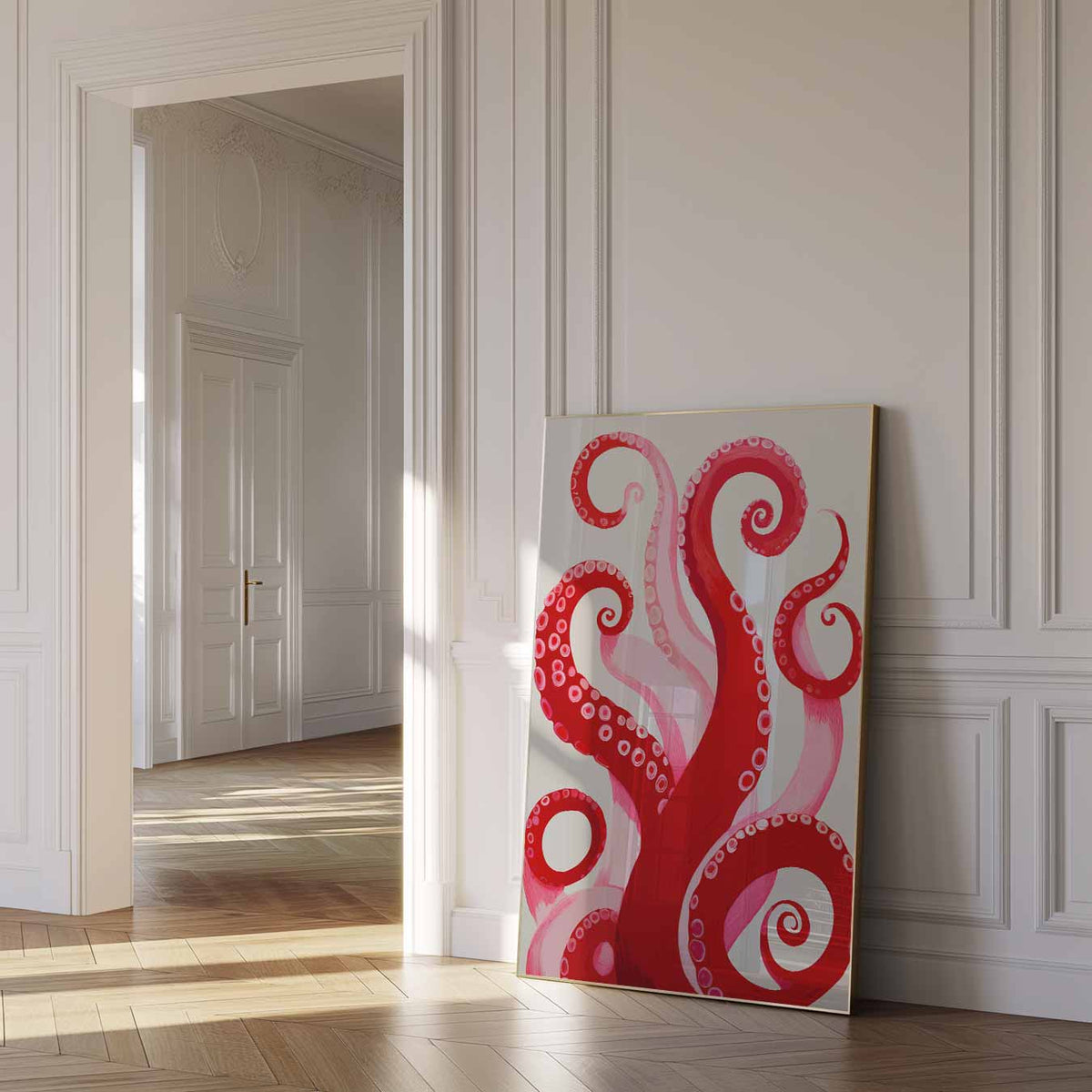 Octopus Tentakel Kunstposter – zomer poster als frisse staande wanddecoratie