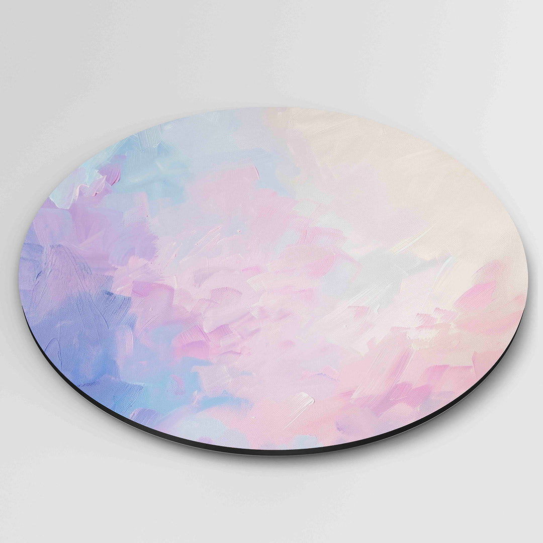 Pastelkleuren abstracte – moderne ronde wanddecoratie van WallArtistic