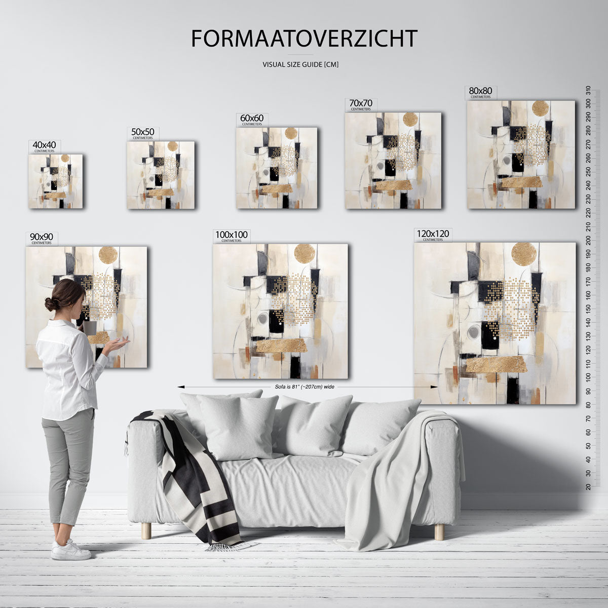 Abstracte vormen – vierkante muurposter met zachte abstracte vormen
