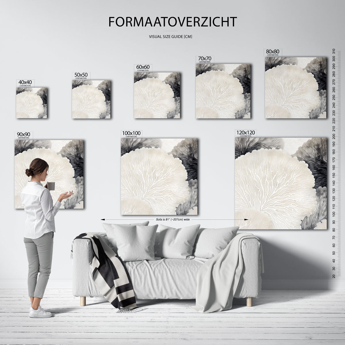 Organische vormen – vierkante muurposter met zachte abstracte vormen